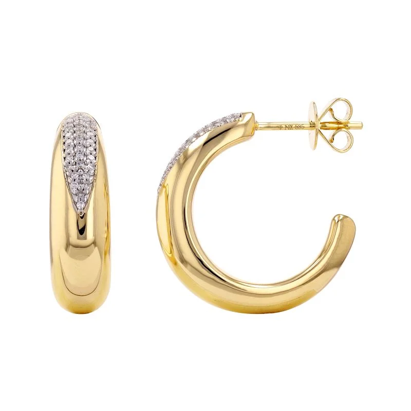 Silk fringe earrings-LAWSON GOLD HOOP EARRINGS