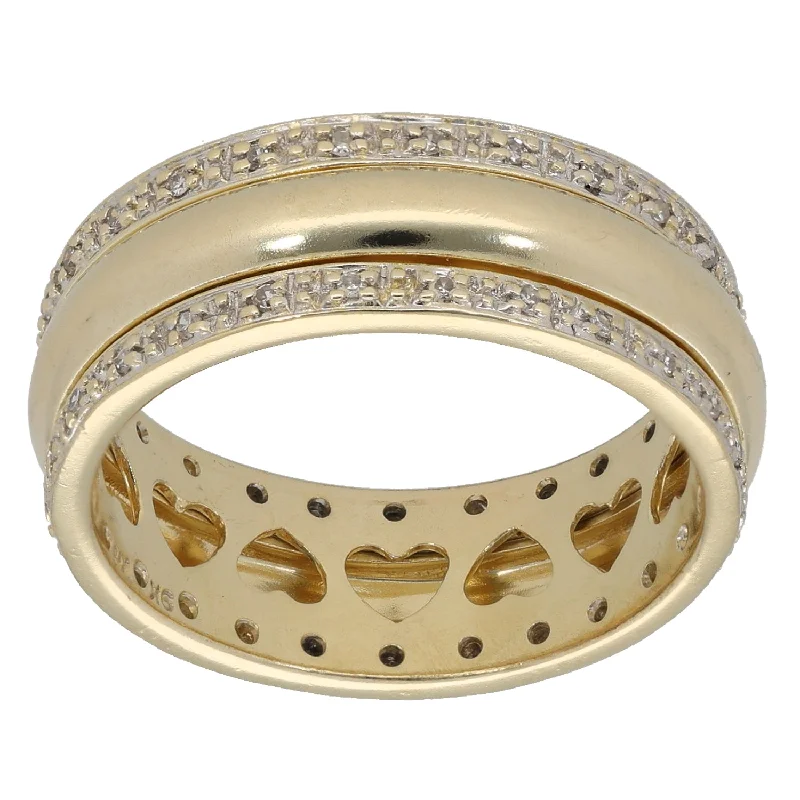 Soft clay rings-9ct Gold 0.24ct Diamond Alternative Ring Size S