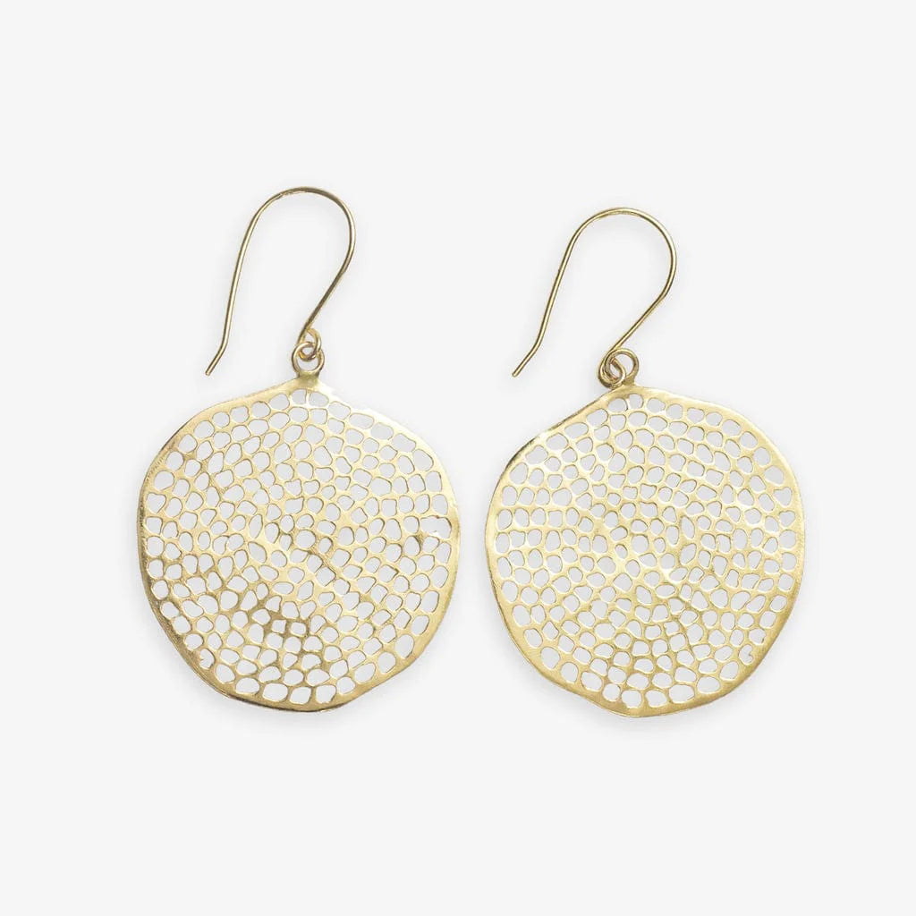 Clear bar earrings-Gretchen Large Circle With Holes Earrings