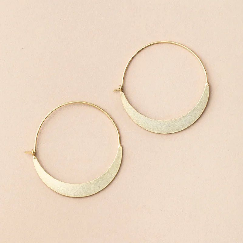 Surf motif earrings-Refined Earring Collection - Crescent Hoop/Gold Vermeil