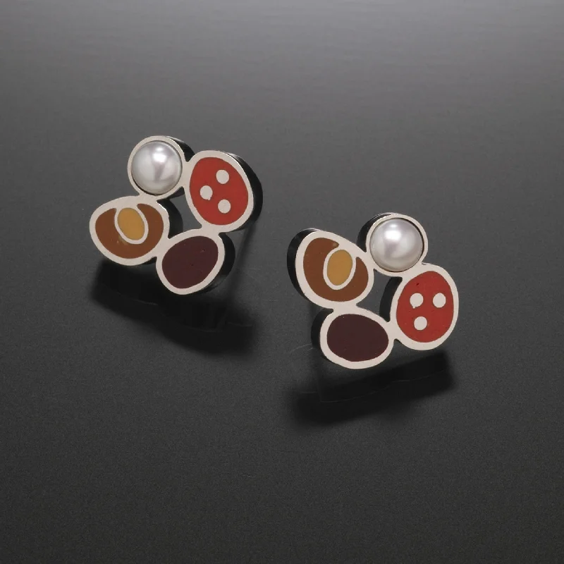 Spinel earrings-Four Clover Earrings (red)