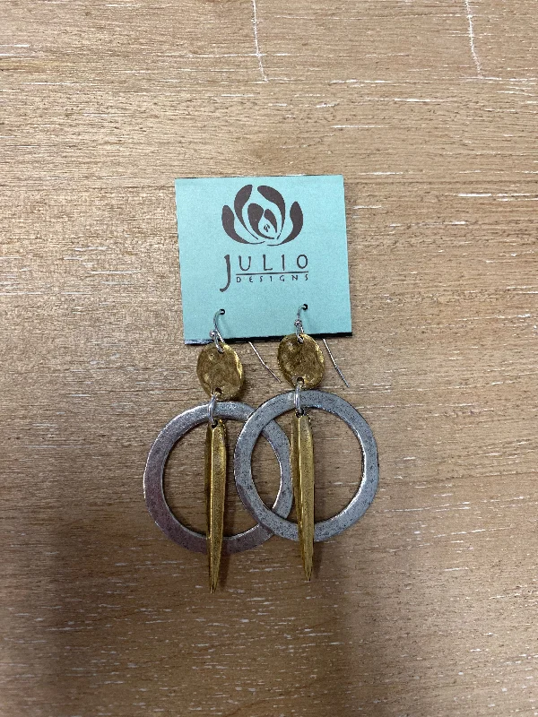 Bold druzy earrings-Julio Sliver Hoop Earring