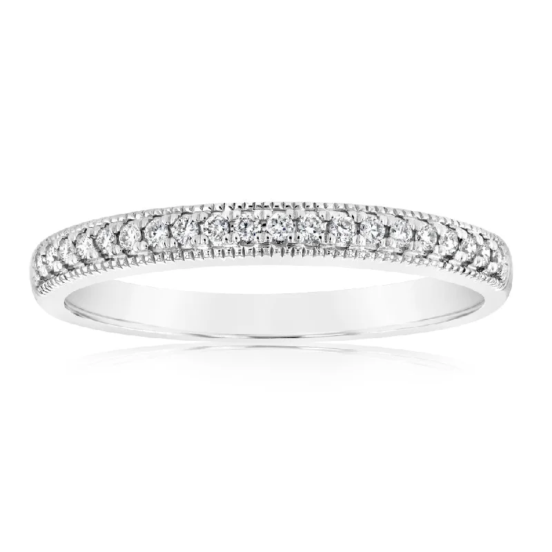 Vivid diamond rings-Luminesce Lab Grown 9ct White Gold 1/10 Carat Diamond Eternity Ring