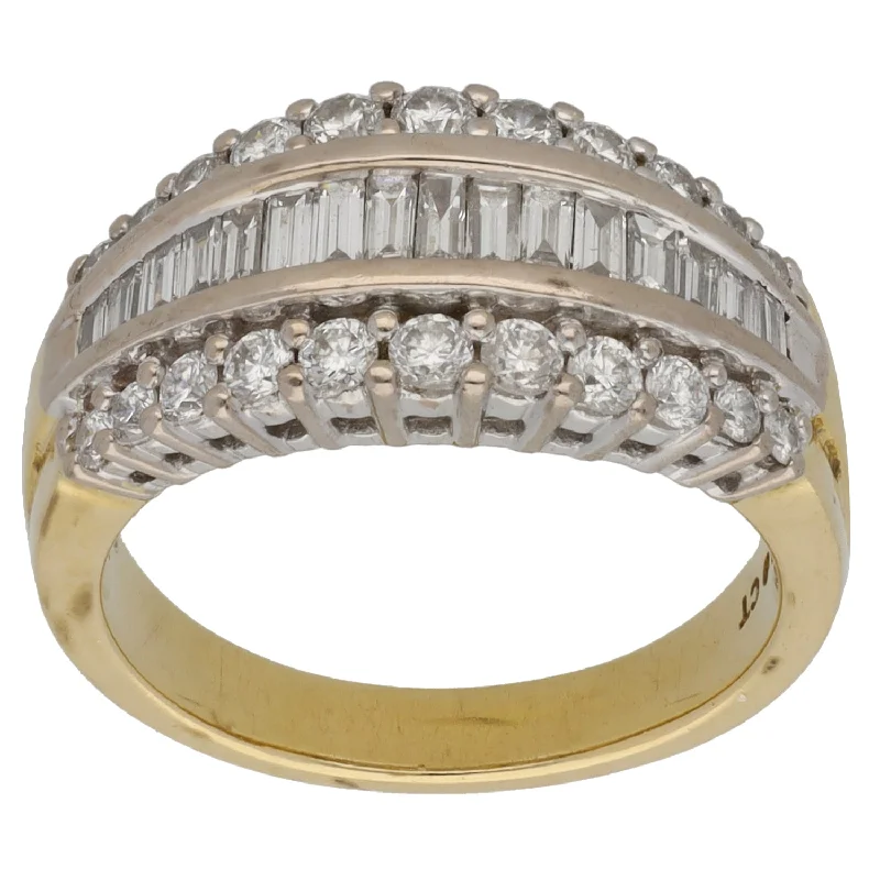 Fine texture rings-18ct Gold 1.00ct Diamond Dress/Cocktail Ring Size M