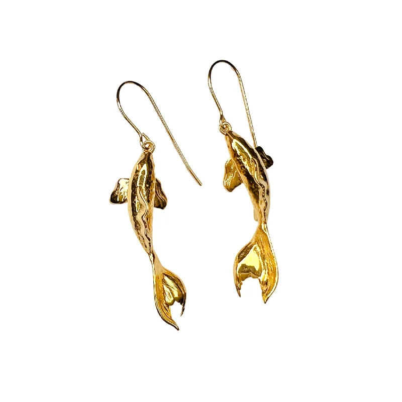 Clear pearl earrings-Earrings- Koi Fish