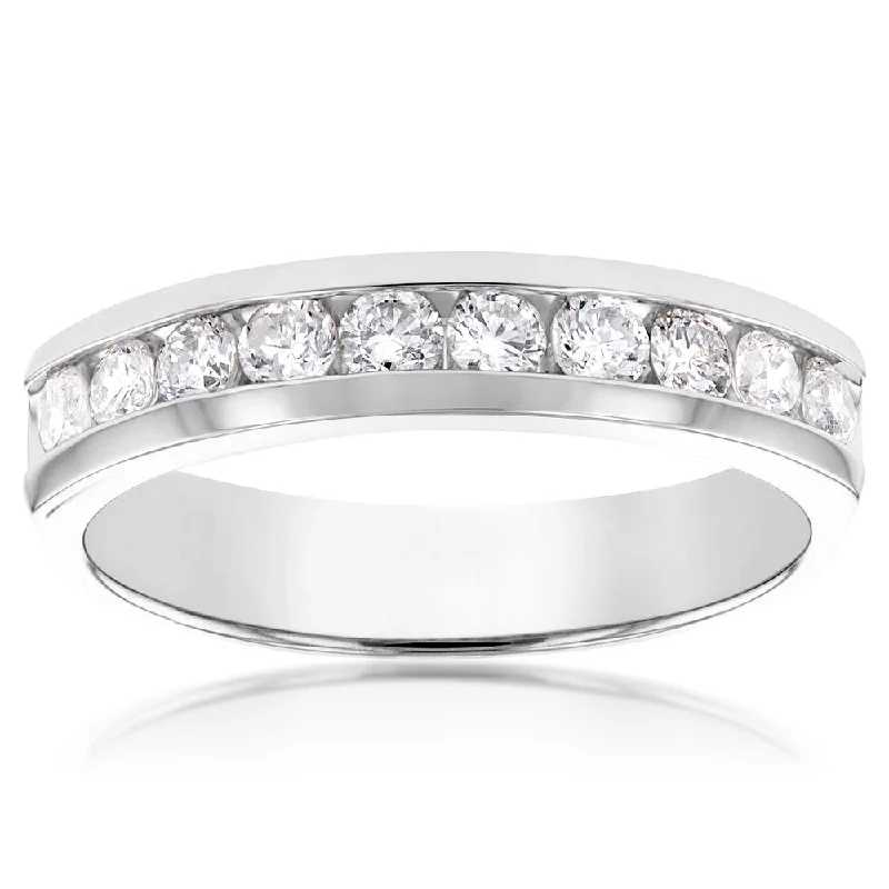 Gloss finish rings-Luminesce Lab Grown Diamond 1/2 Carat Eternity Ring in 9ct White Gold