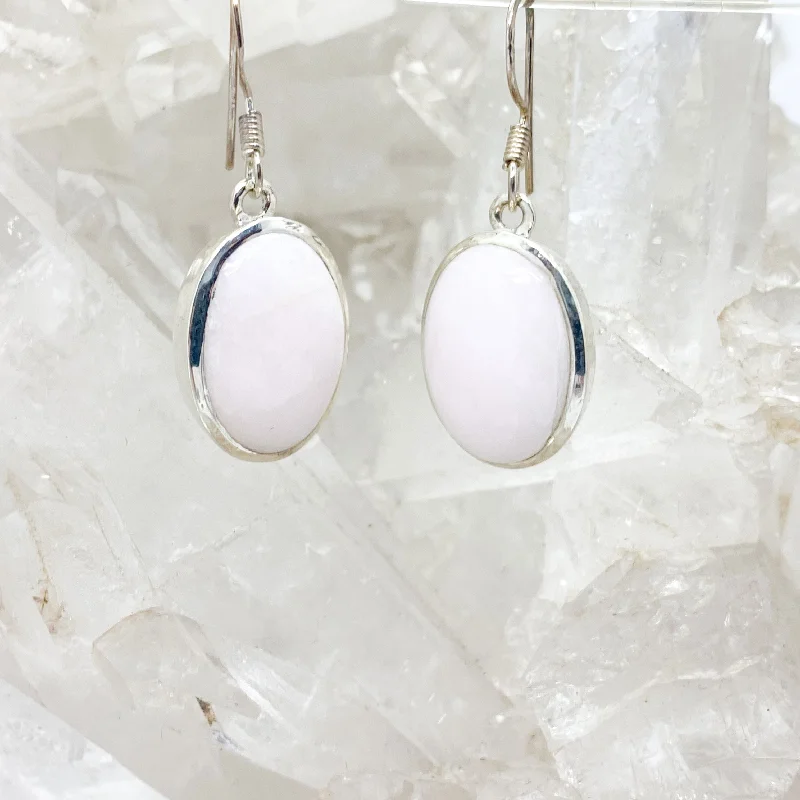 Spinel earrings-Pink Opal Sterling Silver Earrings $80