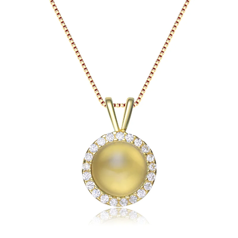 Vine weave necklaces-Yellow Cz Gold Plated Pendant