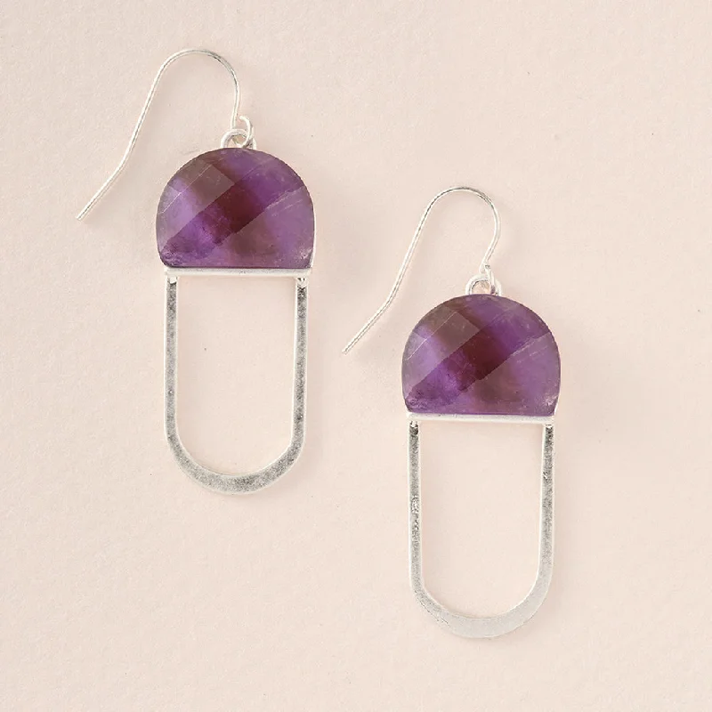 Guardian eye earrings-Modern Stone Chandelier Earring - Amethyst/Silver