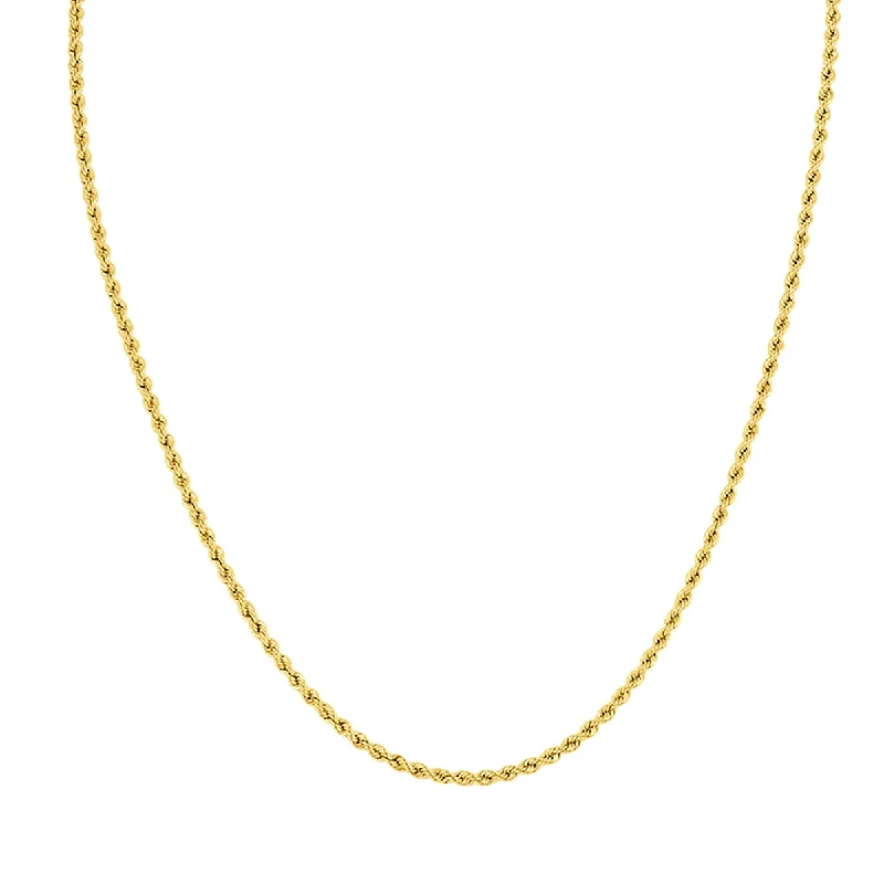 Soft yarn necklaces-14K Yellow Gold Filled 2.1Mm Rope Chain With Lobster Clasp  - 16 Inch