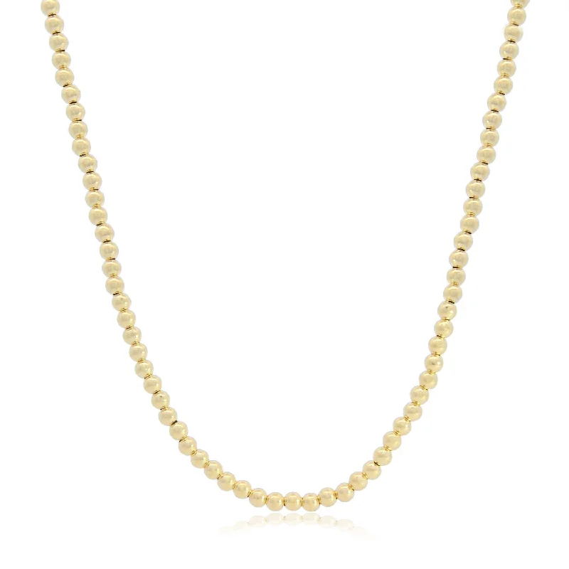 Twisted tribal necklaces-Gold Ball Bead Chain Necklace