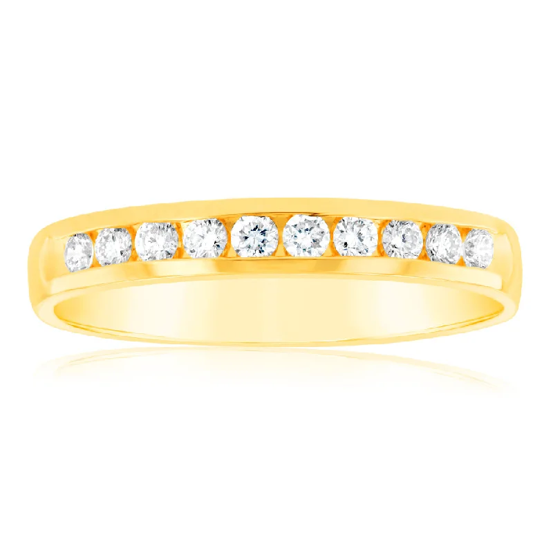 Loop knot rings-Luminesce Lab Grown Diamond 1/5 Carat Eternity Ring in 9ct Yellow Gold