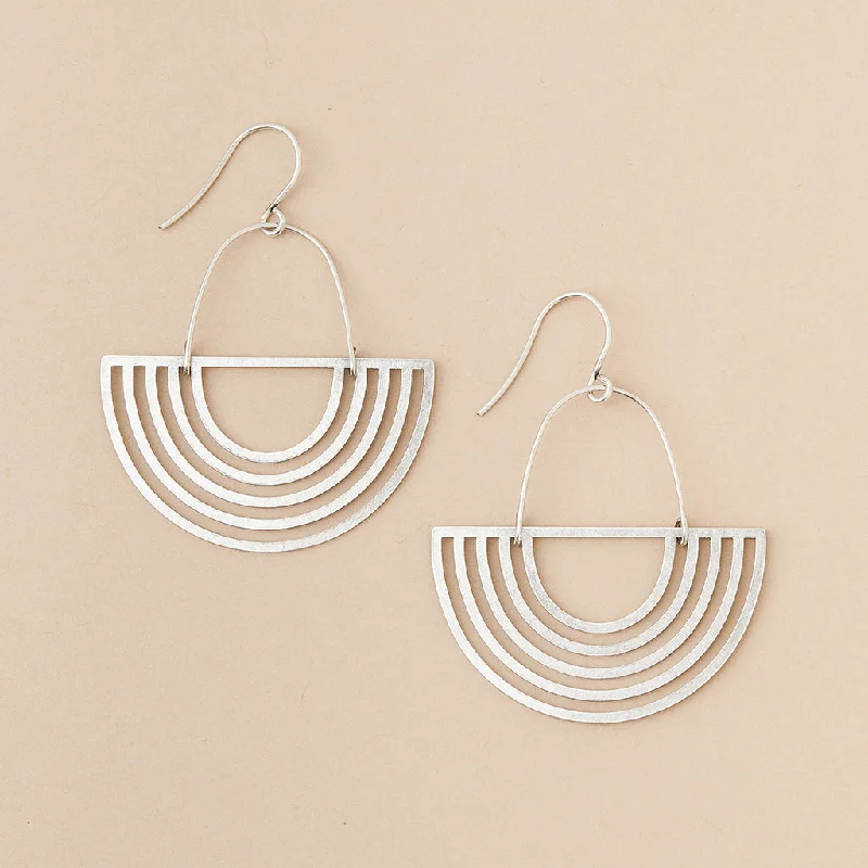 Cebu tile earrings-Refined Earring Collection - Solar Rays/Sterling Silver