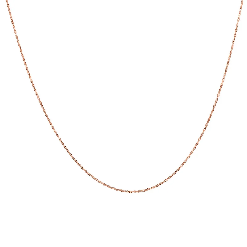 Fused metal necklaces-14K Rose Gold  Rope Chain With Spring Ring Clasp