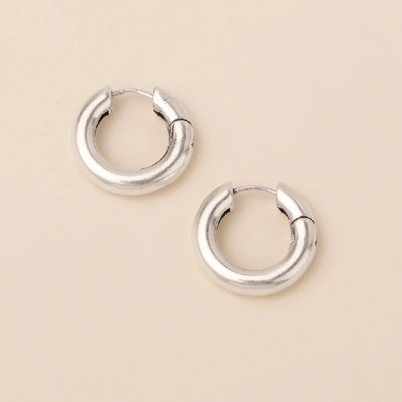 Clear pearl earrings-Refined Earring Collection - Stellar Hoop/Sterling Silver