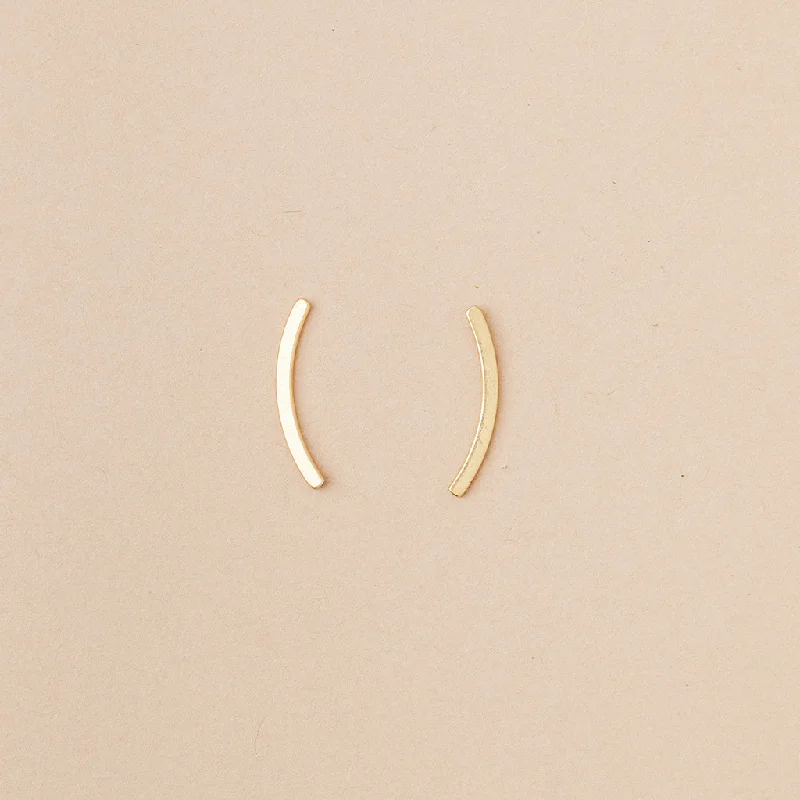 Bright bead earrings-Refined Earring Collection - Comet Curve/Gold Vermeil