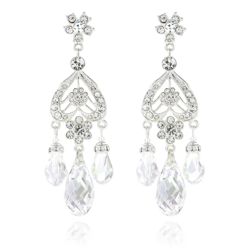 Wide hoop earrings-Briolette Chandelier Earrings