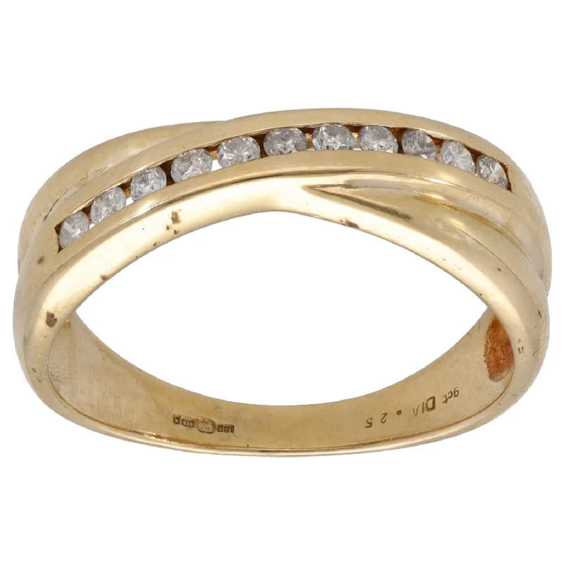 Thin star rings-9ct Gold 0.25ct Diamond Half Eternity Ring Size R