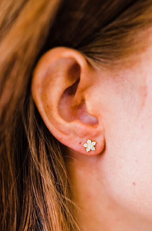 Nomad weave earrings-fiona flower stud earrings