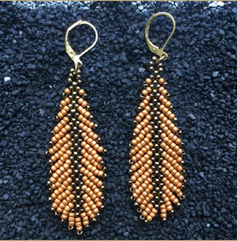 Charming pair earrings-Beaded Earrings~ Zoya