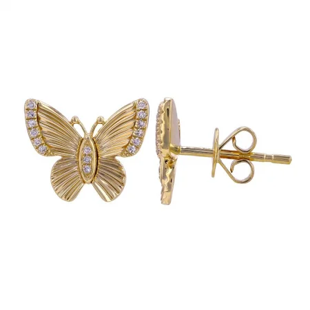 Victorian style earrings-TAYLOR FLUTED BUTTERFLY STUD EARRINGS