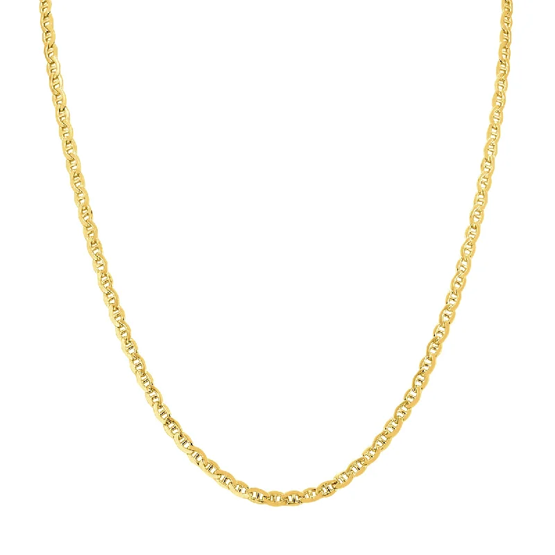 Bright gold necklaces-14K Yellow Gold Filled 3.2Mm Mariner Link Chain With Lobster Clasp - 20 Inch