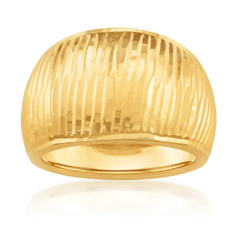 Thin stack rings-9ct Yellow Gold Dome Ring