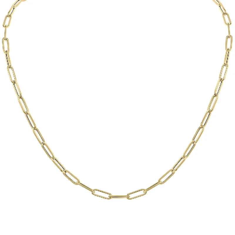 Classic locket necklaces-14K Yellow Gold 4.2Mm Lite Paperclip Necklace With Lobster Clasp - 20 Inch