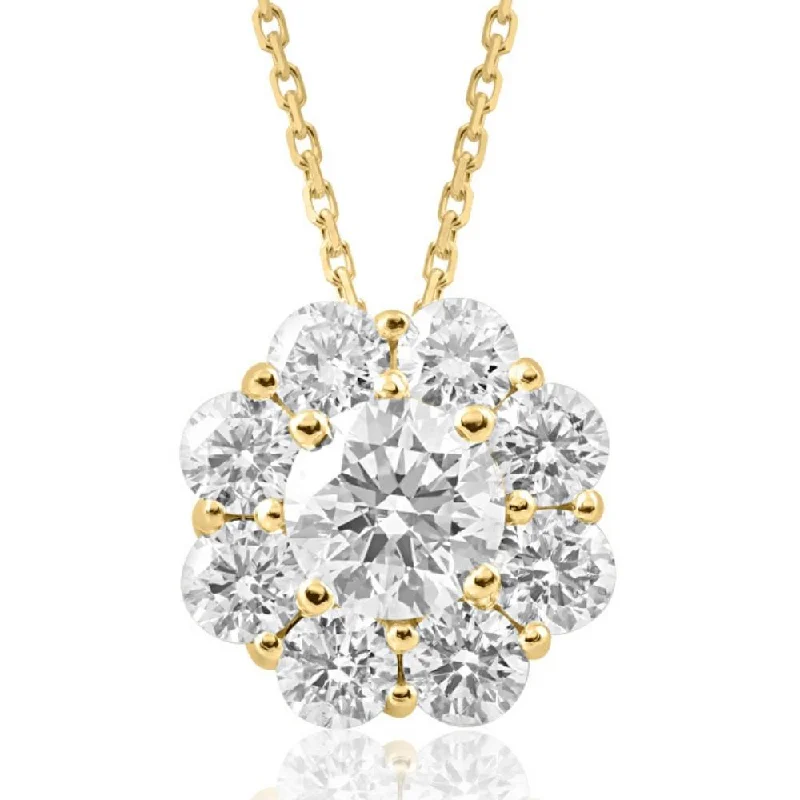 Full crescent necklaces-1 Ct Diamond Pendant 10k Yellow Gold Necklace