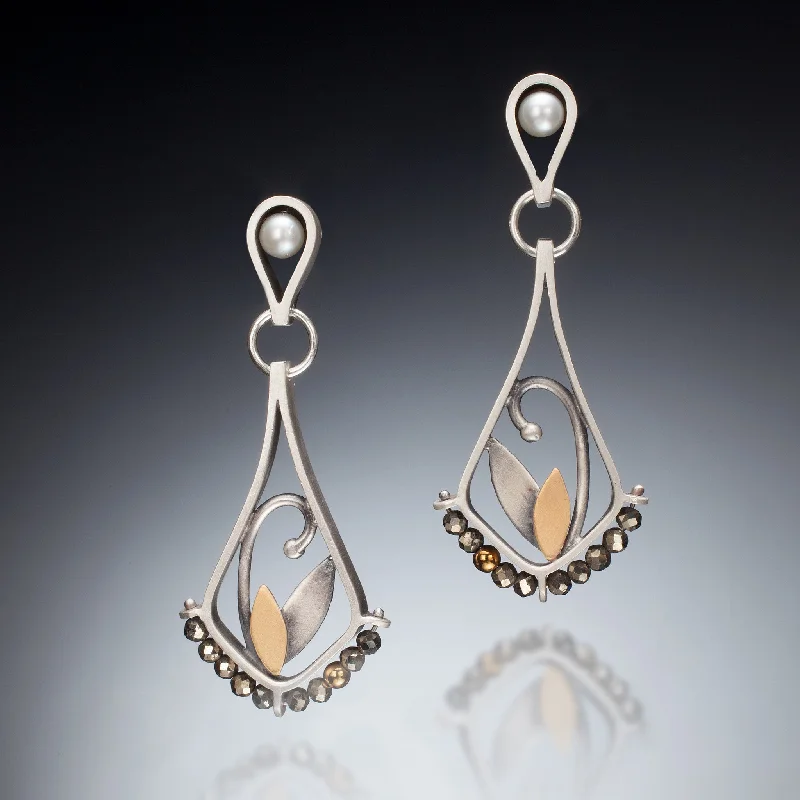 Vine style earrings-Mixed Metal Teardrop Earrings