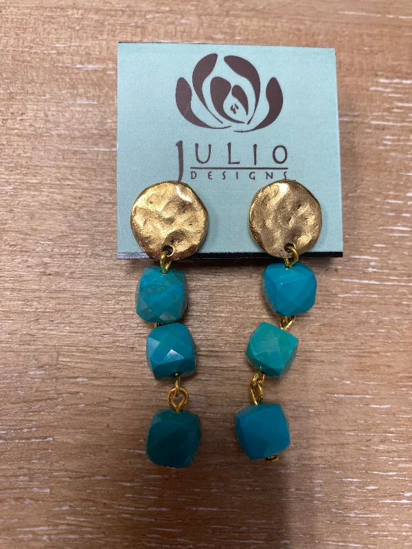 Bow knot earrings-Julio Blue Stone Earrings