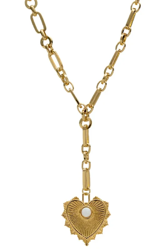 Lunar charm necklaces-Lennox Heart Necklace In Gold