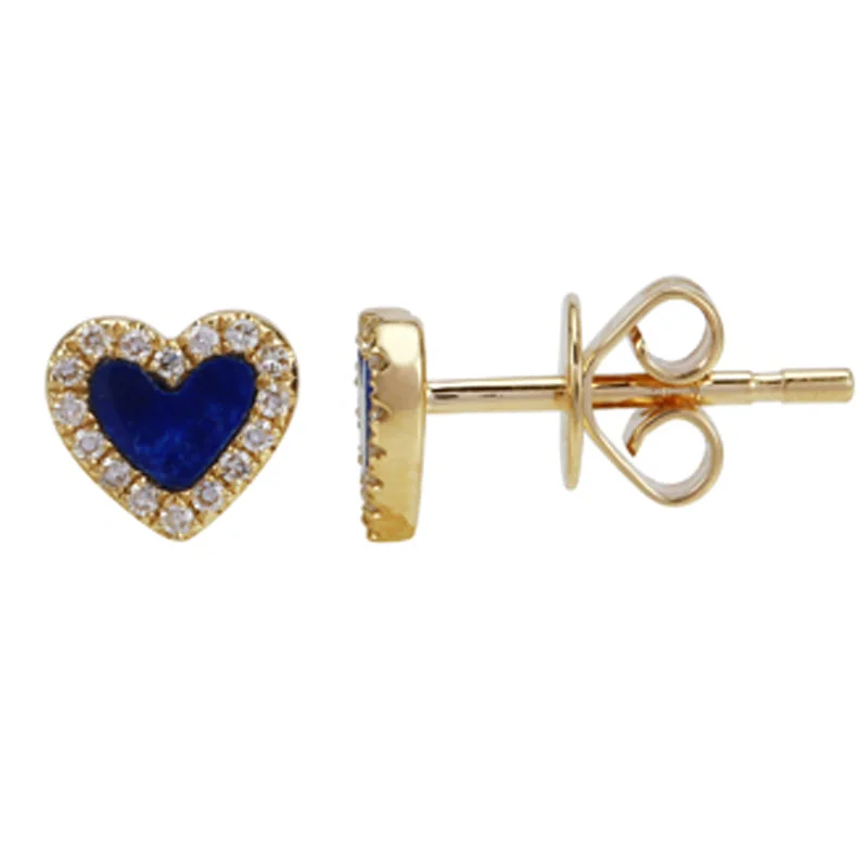 Wave drop earrings-SARENA HEART STUD EARRINGS