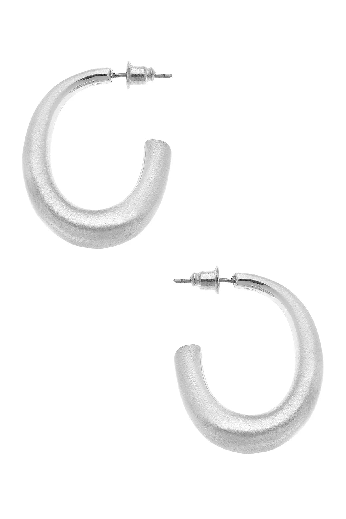 Gloss finish earrings-Naomi Hoop Earrings