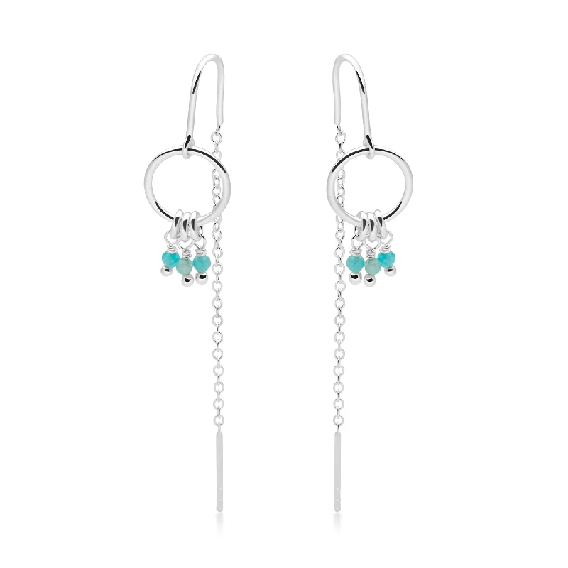 Cord bead earrings-Amazonite Beau Earrings