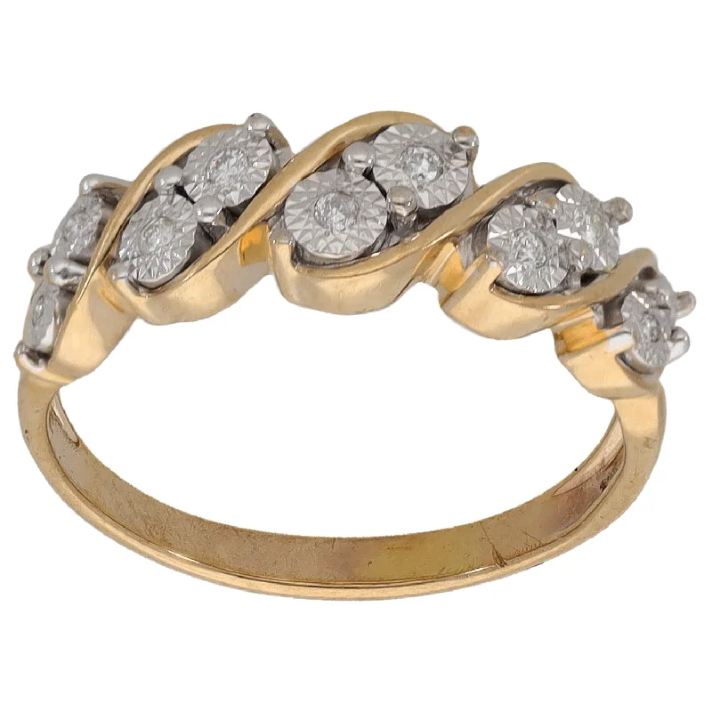 Clear modern rings-9ct Gold 0.20ct Diamond Dress/Cocktail Ring Size Q