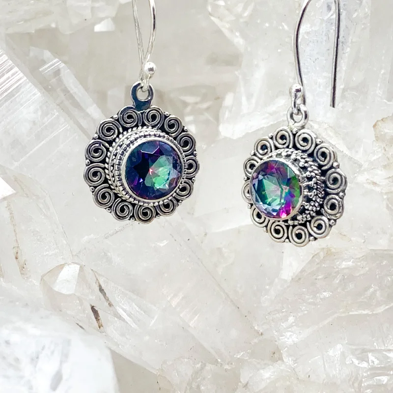 Fine star earrings-Mystic Topaz Sterling Silver Earrings $85