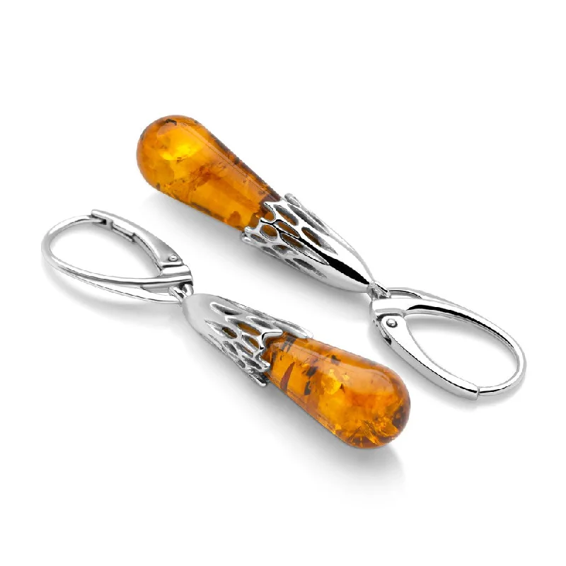 Pure crystal earrings-Caramel Dew Earrings