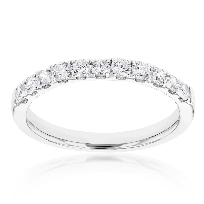 Topaz solitaire rings-Luminesce Lab Grown Diamond 1/2 Carat Eternity Ring in 9ct White Gold