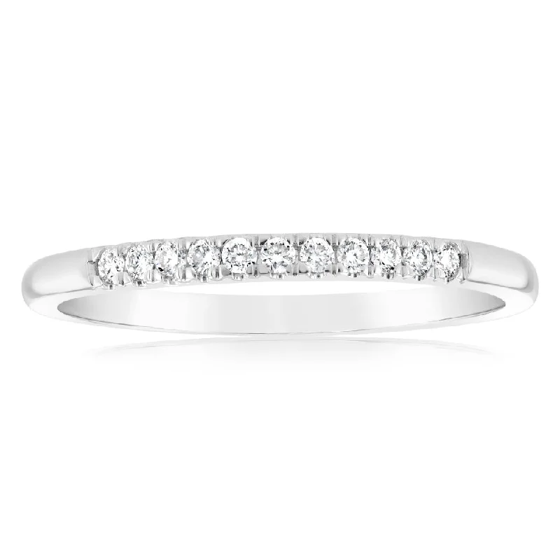 Morganite cut rings-Luminesce Lab Grown Diamond 10-14pt Eternity Ring in 9ct White Gold