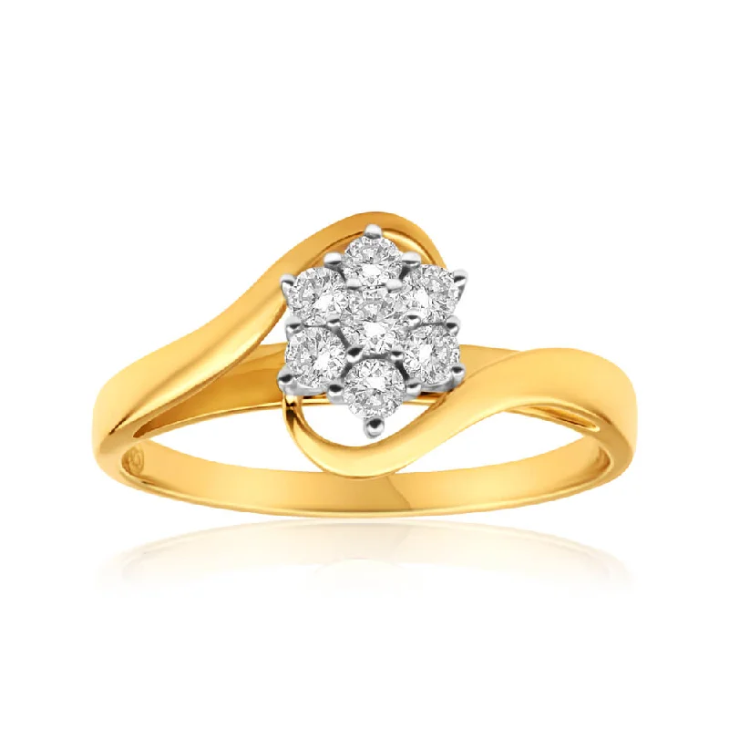 Soft clay rings-9ct Yellow Gold 1/3 Carat Diamond Splendid Ring