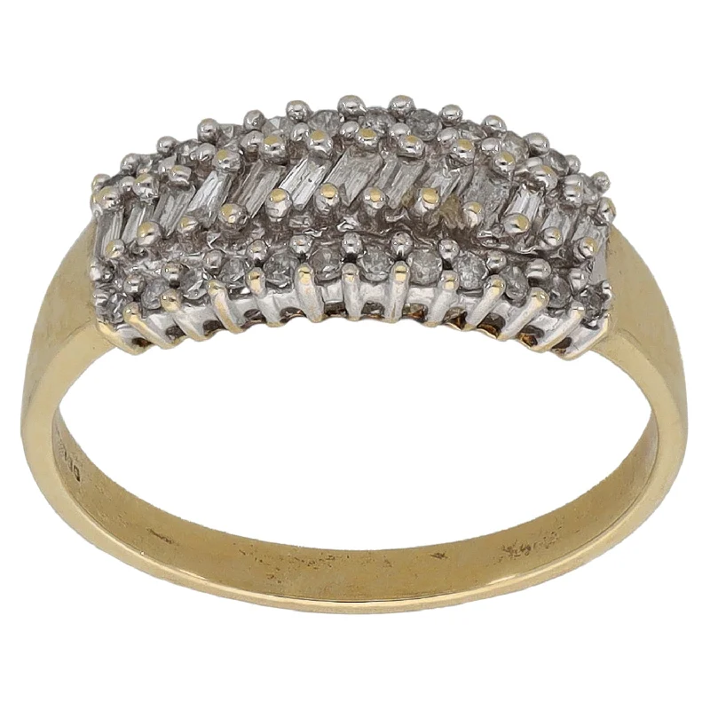 Fern carved rings-9ct Gold 0.38ct Diamond Half Eternity Ring Size O