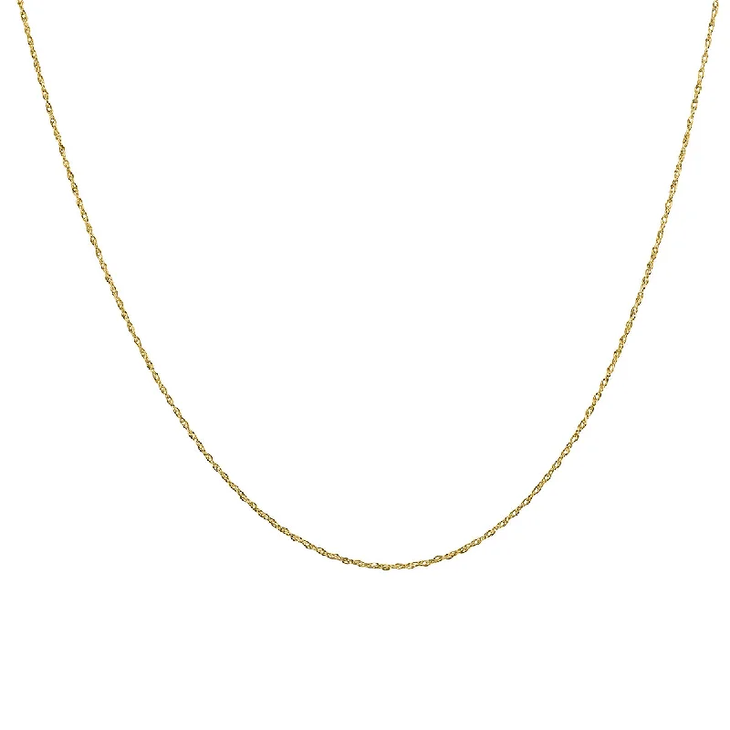 Chic art necklaces-10K Yellow Gold  Rope Chain With Spring Ring Clasp