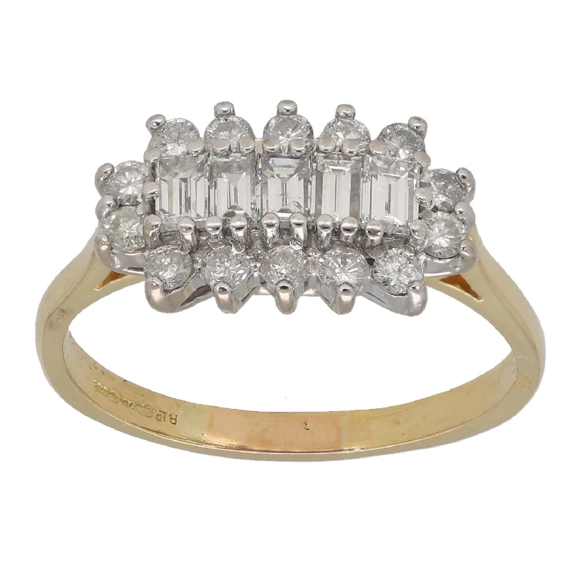 Pure star rings-18ct Gold 0.81ct Diamond Dress/Cocktail Ring Size P