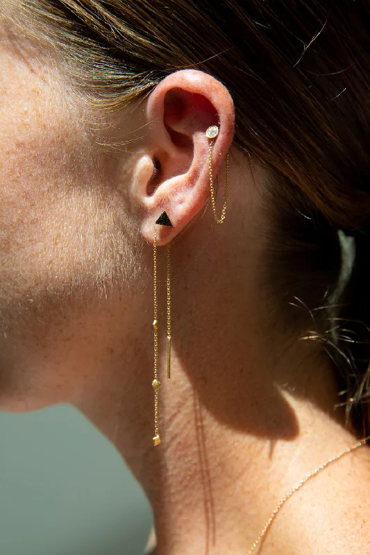 Fused metal earrings-Gold Nugget Pull Through Earrings