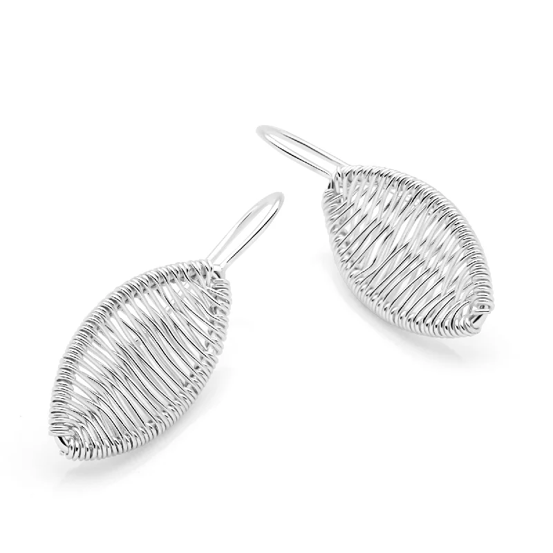 Light drop earrings-Etched Leaf Earrings