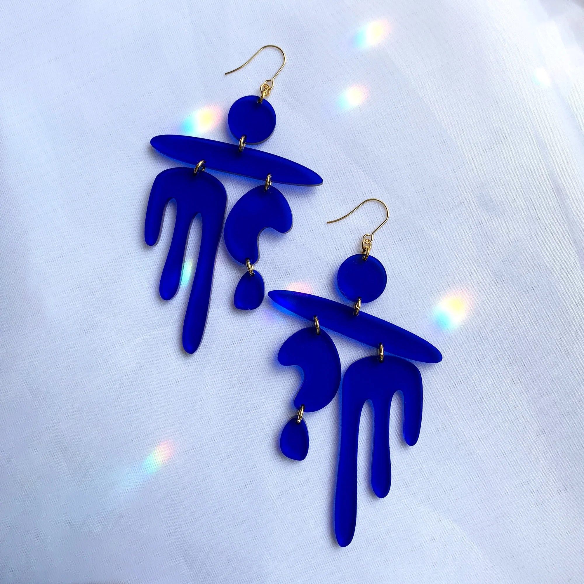 Crystal-twisted earrings-Earrings- Playful Blue