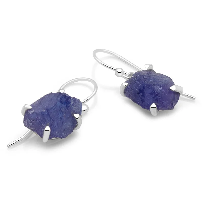 Round medallion earrings-Tanzanite Muse Earrings