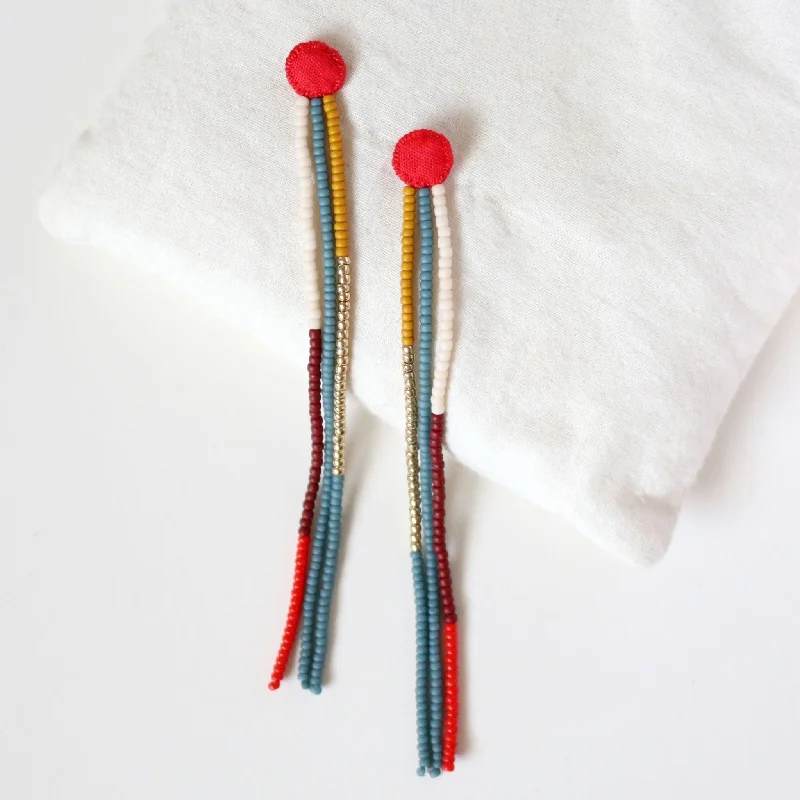 Warm clay earrings-Studs- Line Drop