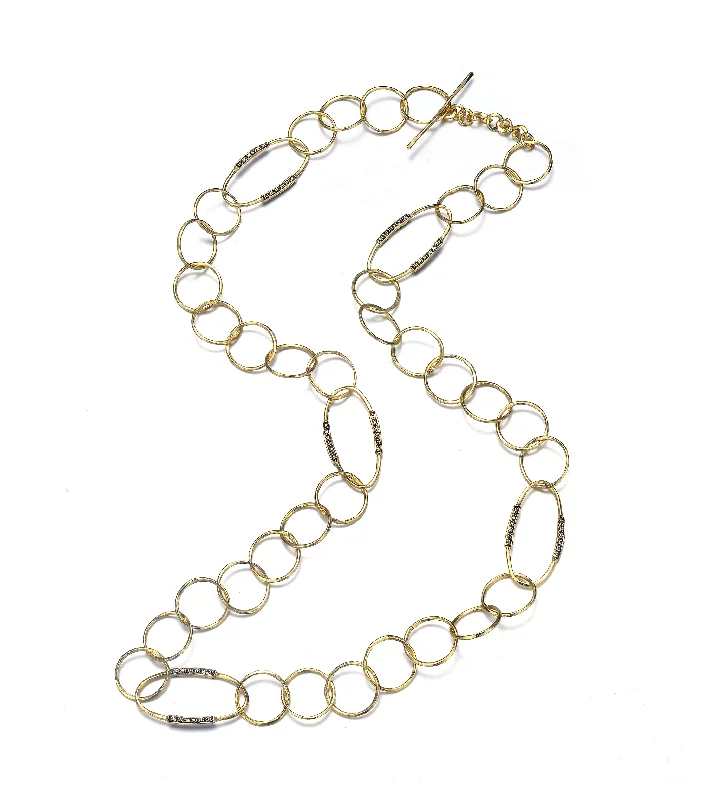 Mini bead necklaces-GENEVIVE Sterling Silver Gold Plated Black Cubic Zirconia Chain Necklace